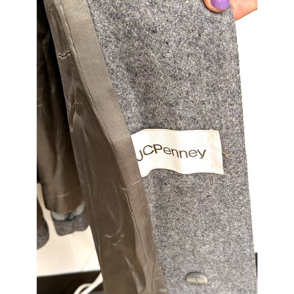 1980s JCPenney Grey Wool Hooded Coat - Picture 4 of 9